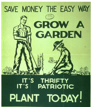 WW II poster promoting gardening (from the National Agricultural Library)
